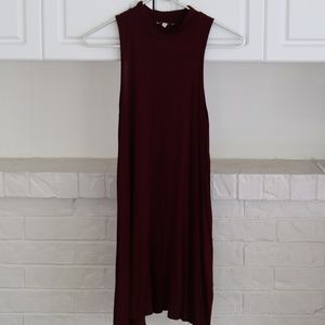 Charlotte Russe Maroon Muscle High Neck Dress
